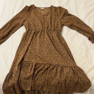 Hayden Girls Elegant Brown Patterned Dress